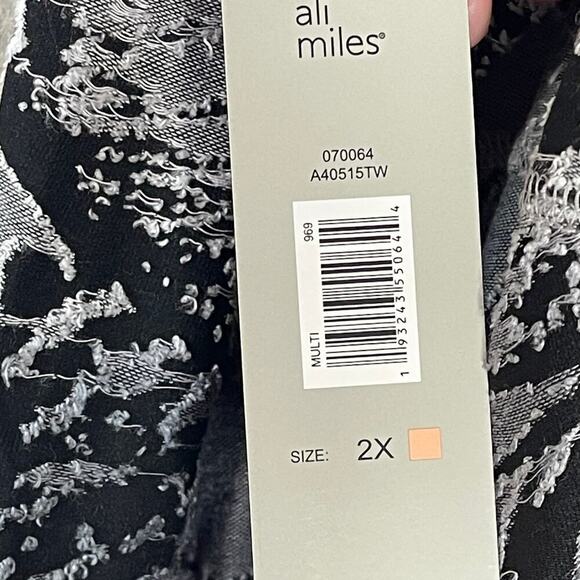 ALI MILES OMBRE COWL NECK‎ ASYMMETRICAL FLORAL PRINT TUNIC SIZE 2X NWT - Picture 9 of 9